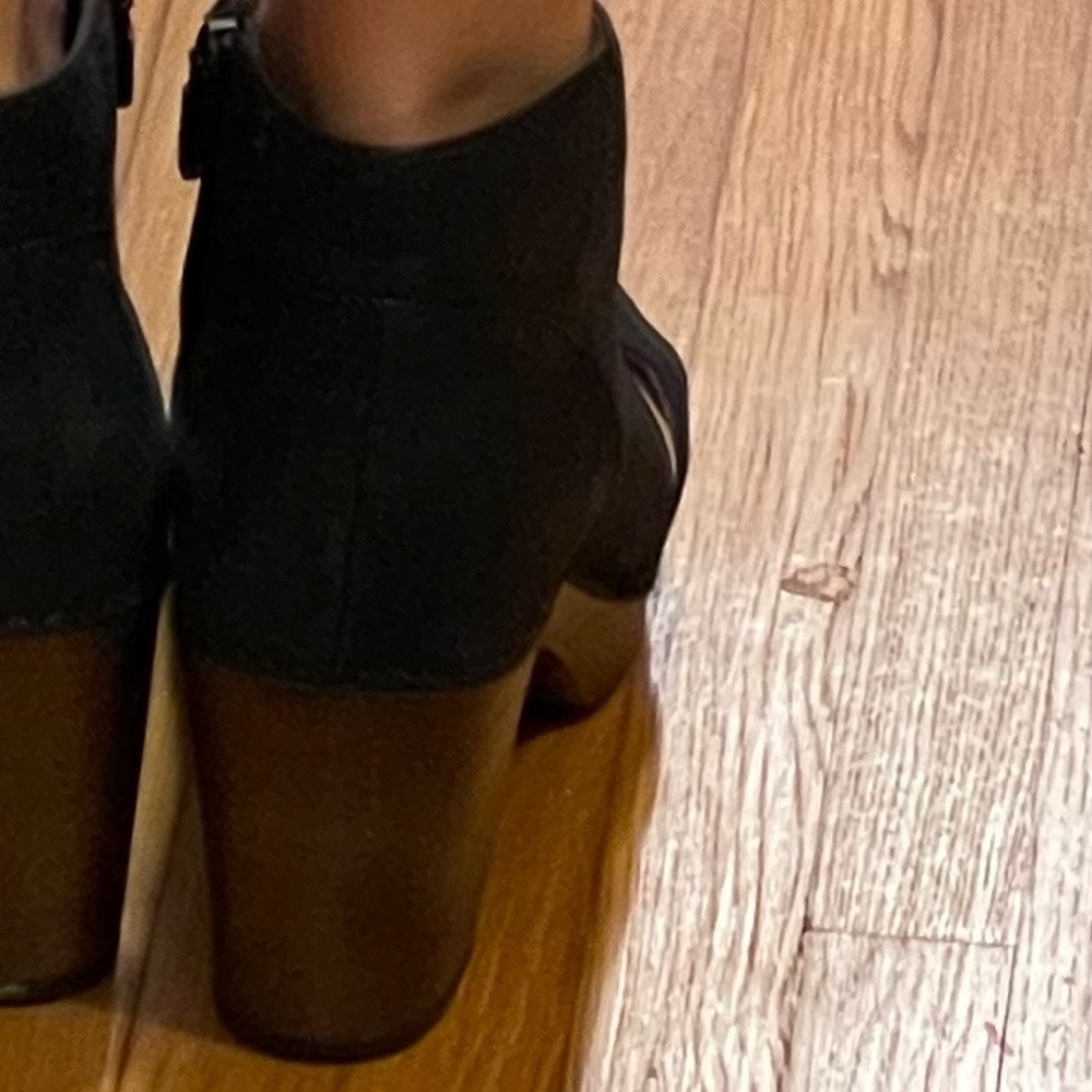 Dansko Delphine⚡️ Black Peep-Toe Wedge Booties ⚡️ - Picture 9 of 11